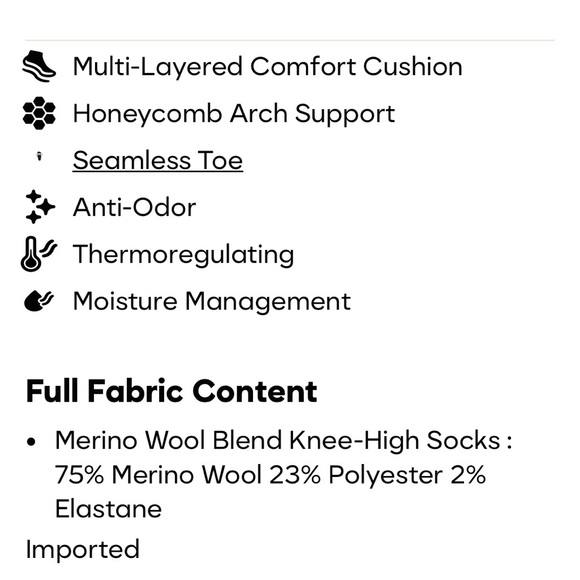 Bombas Merino Wool Blend Knee Highs NWT size Medium - Picture 4 of 4